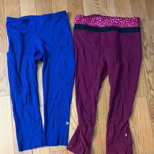 lululemon athletica Blue and Burgundy Leggings
